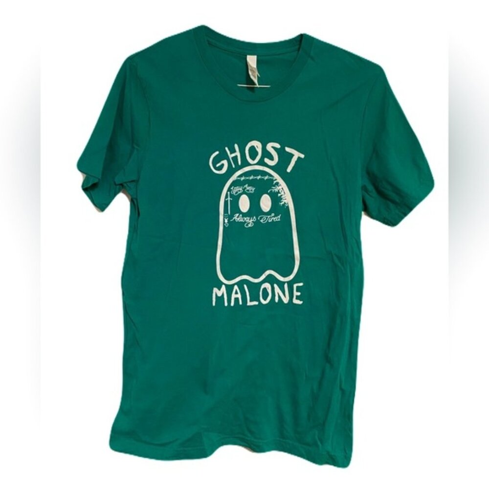 Post Malone Ghost Malone Fun Halloween Kelly Green Graphic Short Sleeve T-Shirt